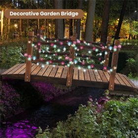 5 Feet Wooden Garden Bridge - 100% Fir Wood Construction, Easy Assembly with Hardware, Ideal for Backyard/Gravel Road/Farm