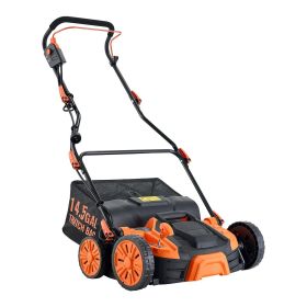 VEVOR 2-in-1 Electric Dethatcher and Scarifier, 16-Inch 15 Amp, Corded Lawn Dethatcher with 14.5-Gallon Thatch Collection Bag
