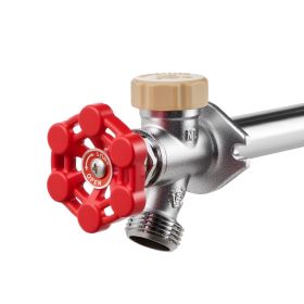 VEVOR Anti-Siphon Frost-Proof Sillcock, 12" Freeze Proof Outdoor Faucet Bib with Backflow Preventer, 1/2" Push-to-Fit Connector X 3/4" Hose Bibb