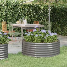 Garden Raised Bed Grey Powder-coated steel Medium Durable
