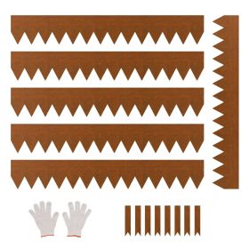 VEVOR Steel Landscape Edging, 6 Packs 40 x 6 in Weather-Resistant & Pre-Rust Metal Landscape Edging, Bendable Garden Edging Border